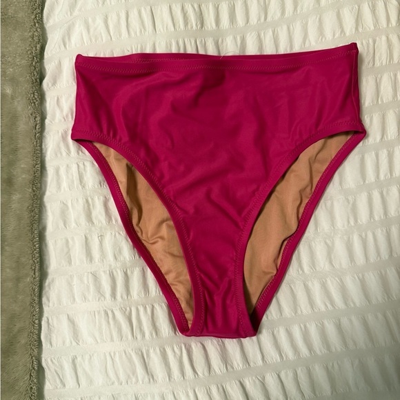 NEW - High-Waisted Pink Bikini Bottom - Picture 5 of 10